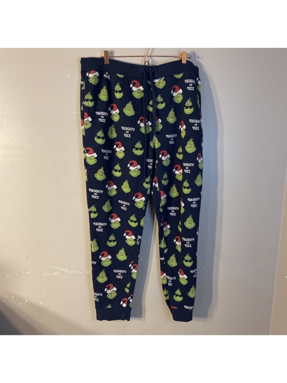 AE American Eagle Grinch Pajama Pants Men Christmas Blue Joggers Sweatpant 2XL